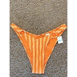 Aerie Orange Stripe Bikini Swimsuit Bottoms Womens XS NEW NWT